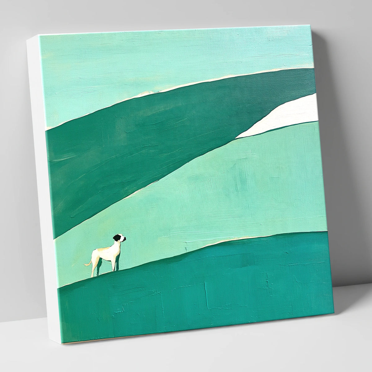 Minimalist Dog on Latrigg Summit gifts for dog walkers canvas wall art