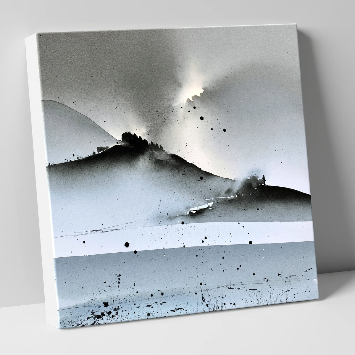 Monochrome Lake District Evening Fells lake district sky canvas wall art