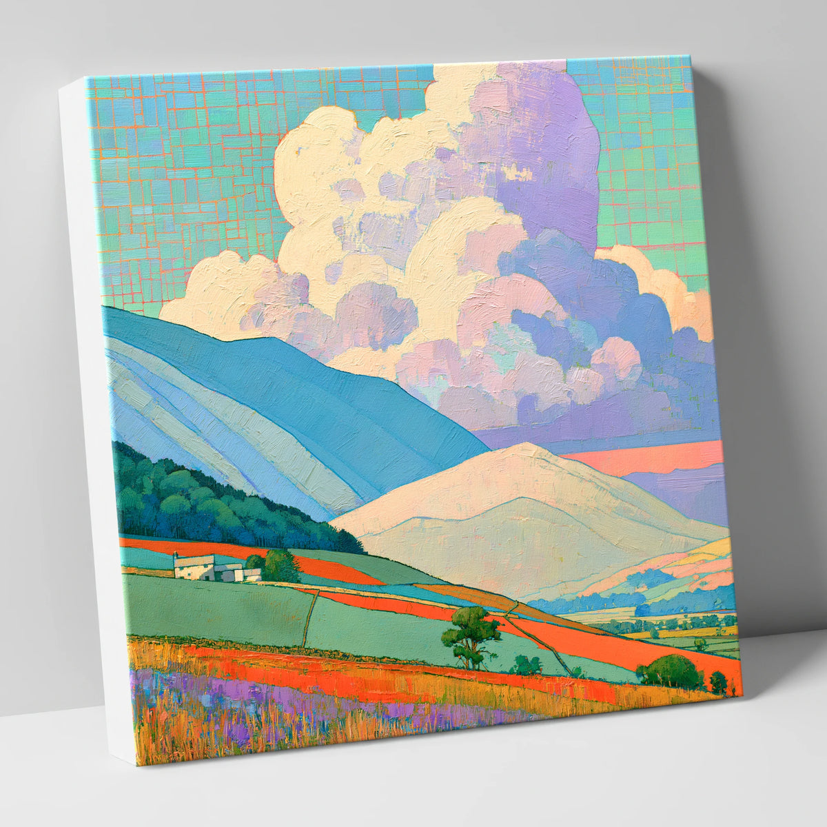 Vibrant Storm Clouds Over Fells lake district sky canvas wall art