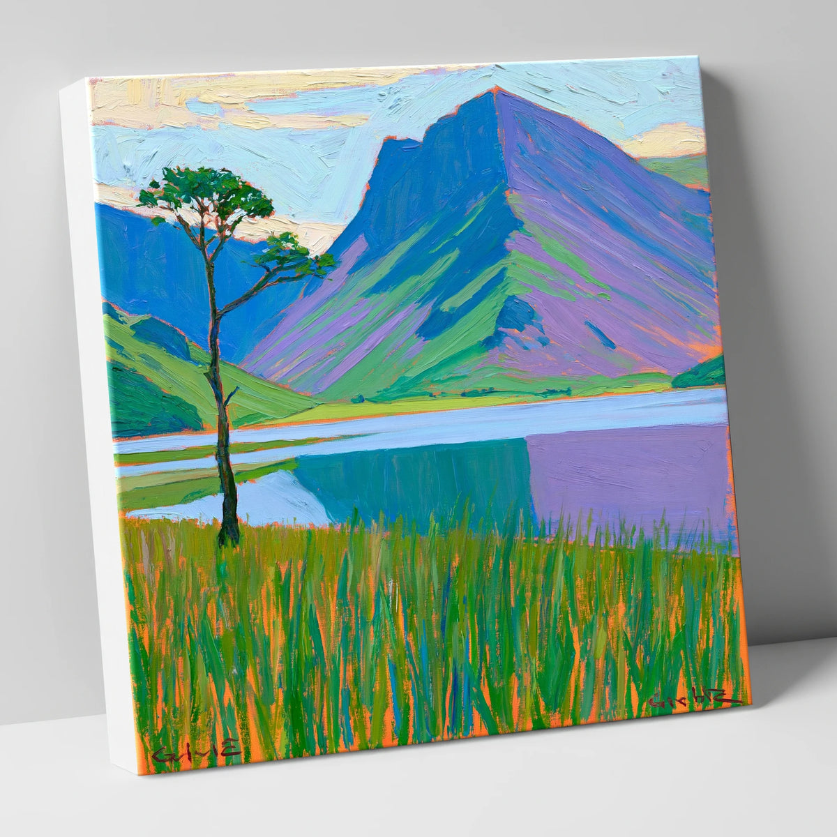 Buttermere Tree and Violet Fells lake district lake canvas wall art
