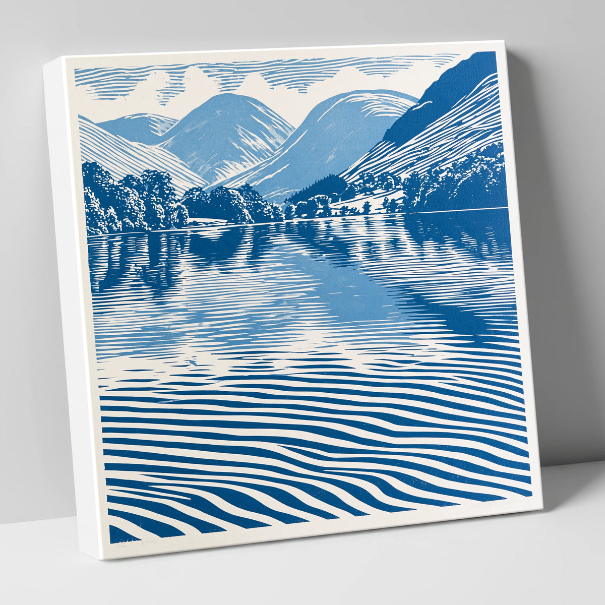 Cobalt Blue Lake Reflections lake district lake canvas wall art