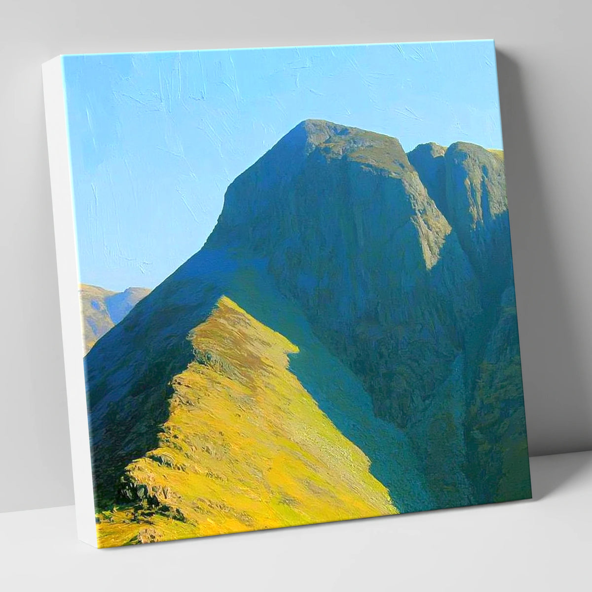 Sunlit Ridge on Loft Crag lake district fell canvas wall art