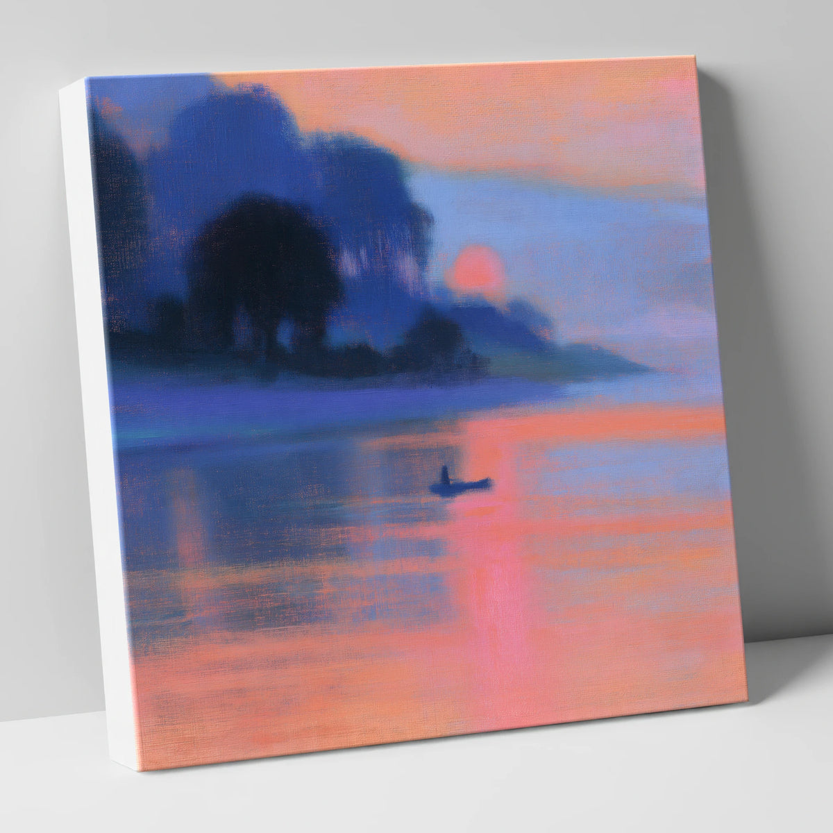 Indigo and Pink Lake Sunset lake district lake canvas wall art