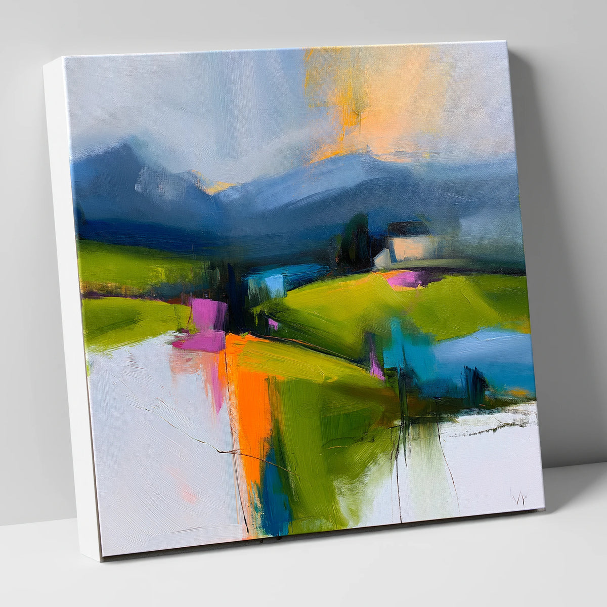 Bold Evening Light on Fells lake district sky canvas wall art