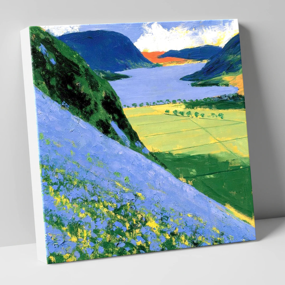 Vivid Slopes Above Crummock Water lake district lake canvas wall art