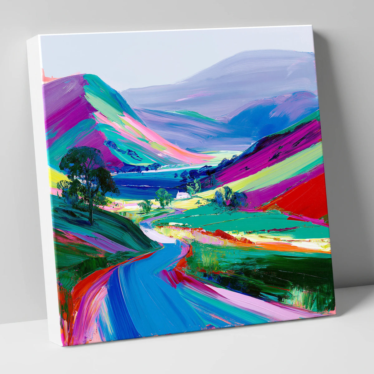 Vibrant Rolling Fells and Valley lake district fell canvas wall art
