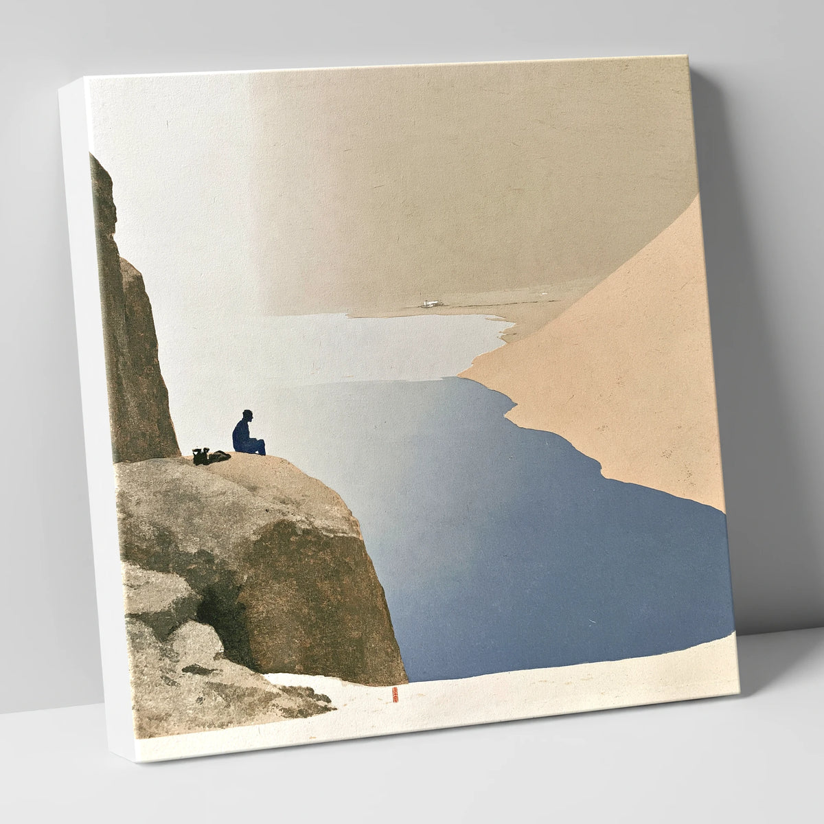 Seated Walker at Innominate Tarn lake district fell canvas wall art