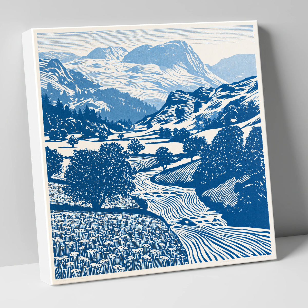 Cobalt Blue Eskdale Valley lake district valley canvas wall art