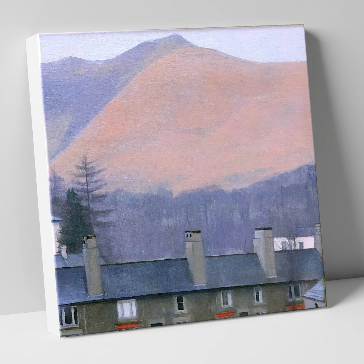 Skiddaw over Keswick at Dusk lake district village canvas wall art