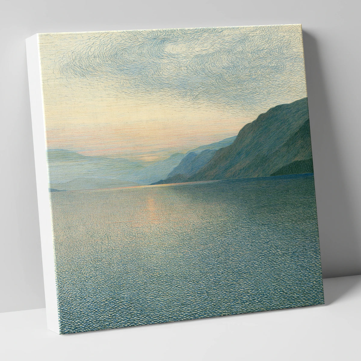 Lake Sunset with Textured Skies lake district lake canvas wall art