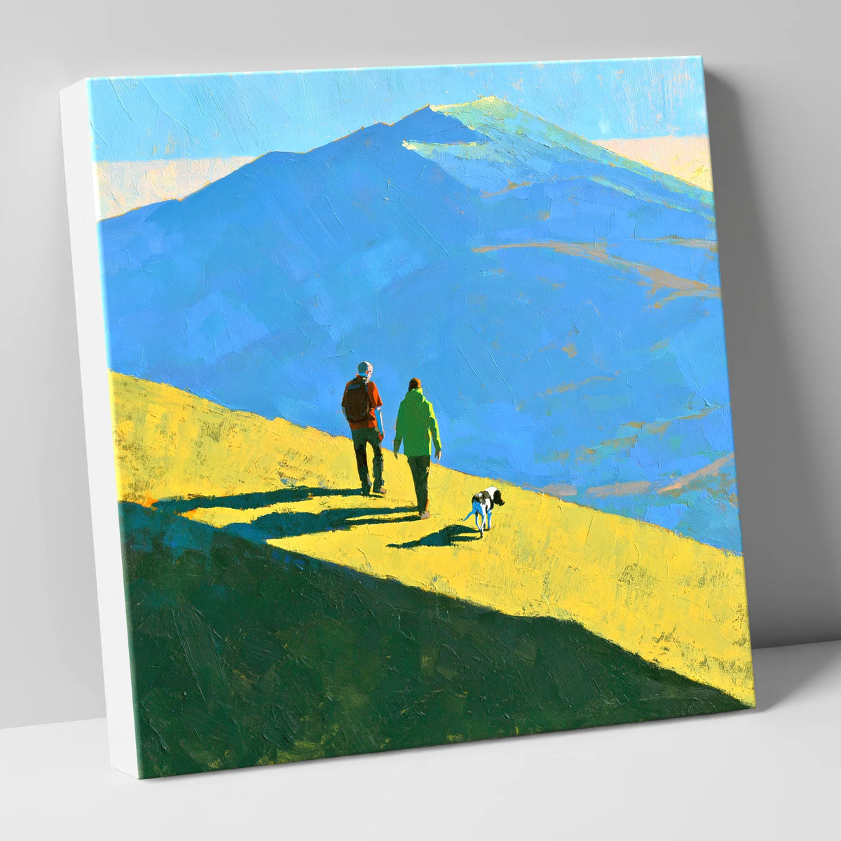 Sunlit Dog Walk on Skiddaw gifts for dog walkers canvas wall art