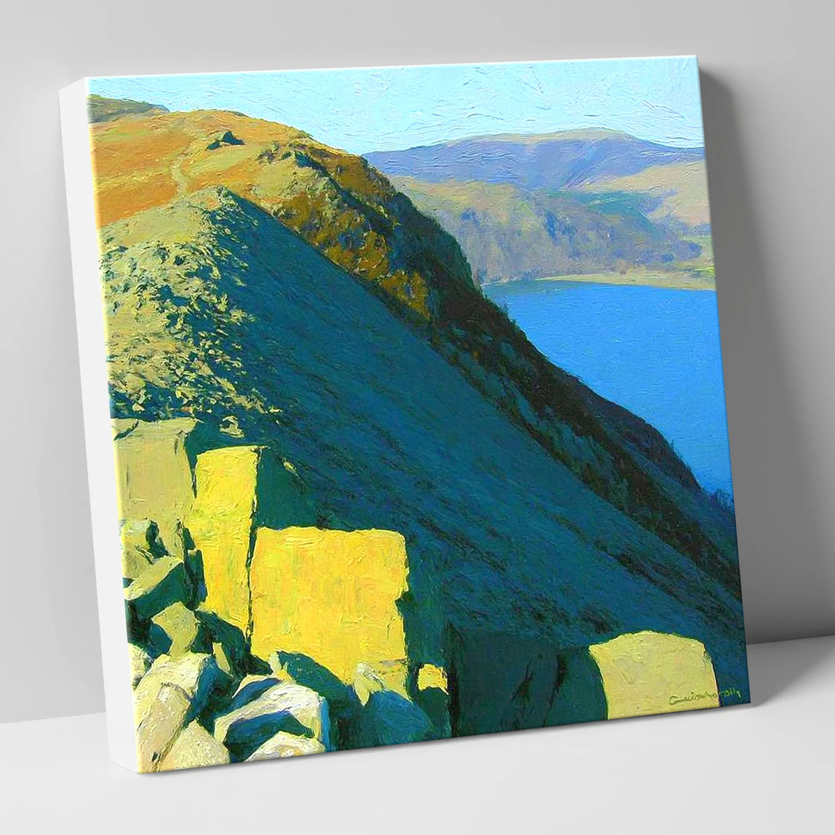 Sunlight on St Sunday Crag lake district fell canvas wall art