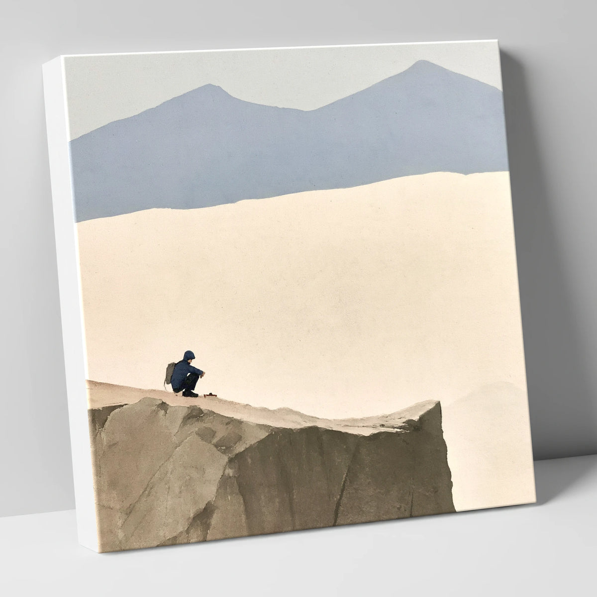 Crouched Walker on Blencathra Edge lake district fell canvas wall art