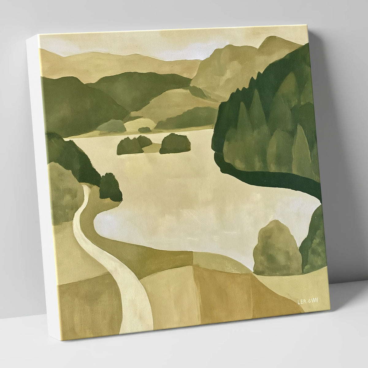 Winding Path at Rydal Water lake district lake canvas wall art