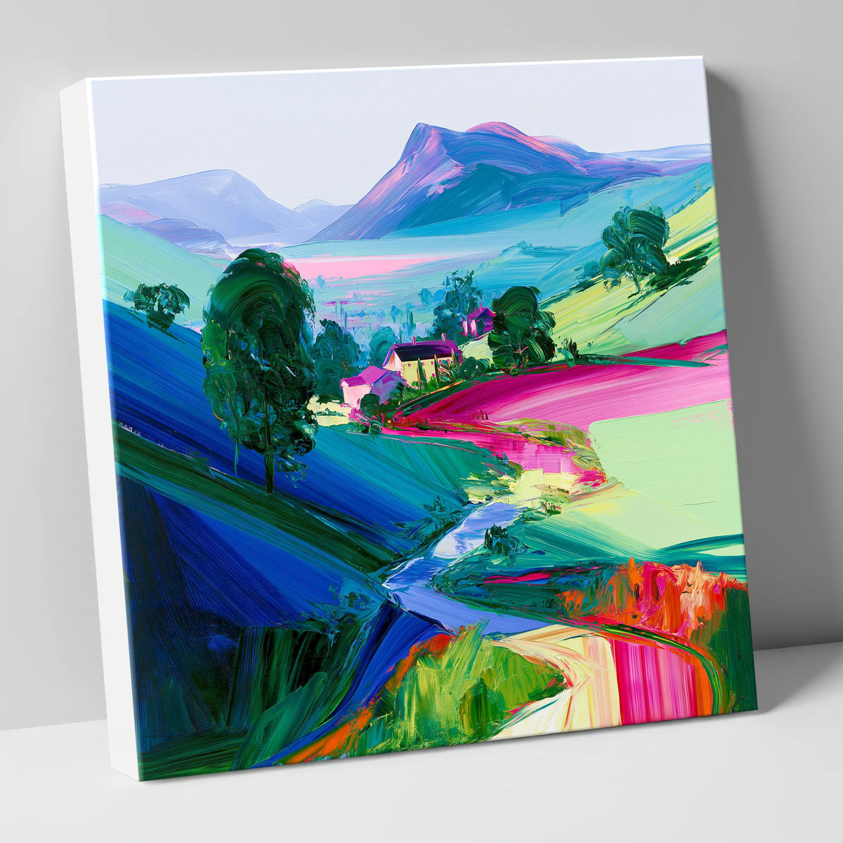 Vibrant Valley Morning Mist lake district sky canvas wall art