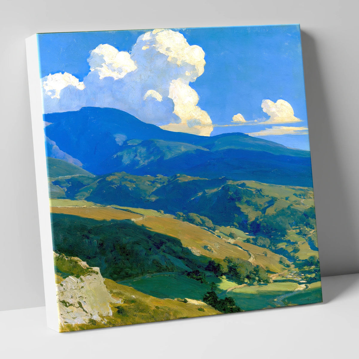 Blue Fells Under Towering Clouds lake district fell canvas wall art