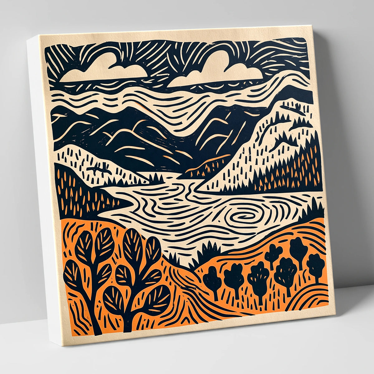 Winding Lake and Terracotta Fells lake district lake canvas wall art