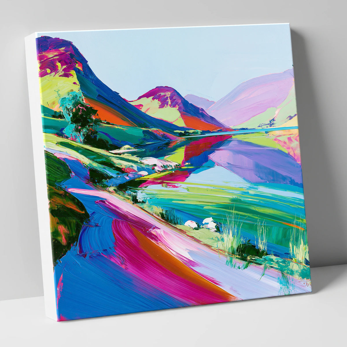 Vibrant Fells Across the Lake lake district lake canvas wall art