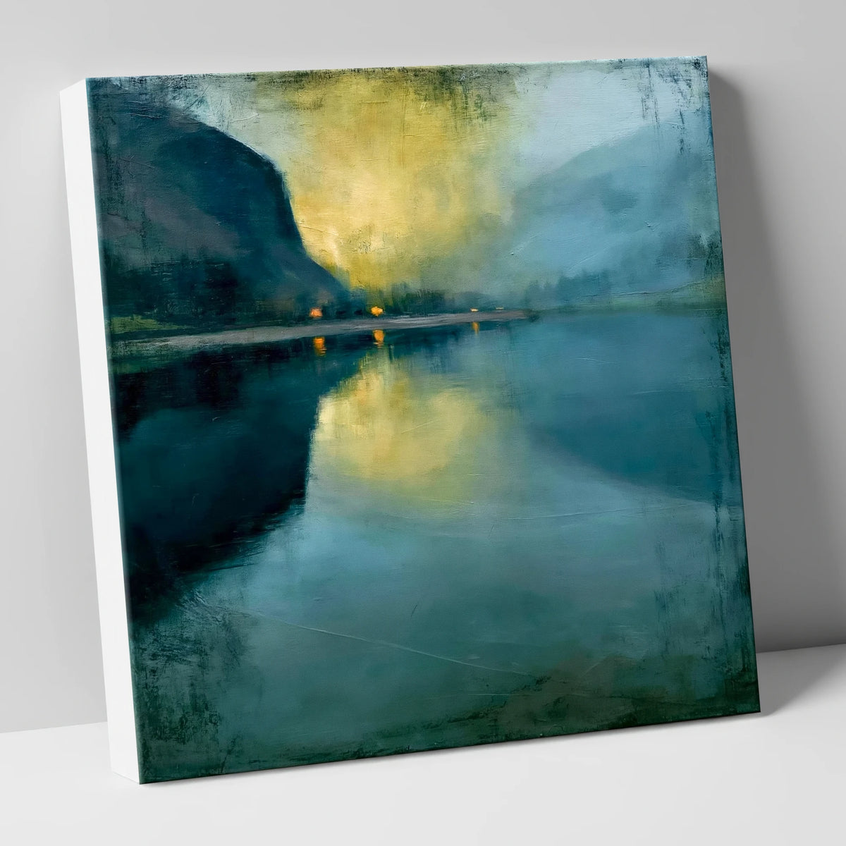 Teal Lake in Golden Light lake district lake canvas wall art