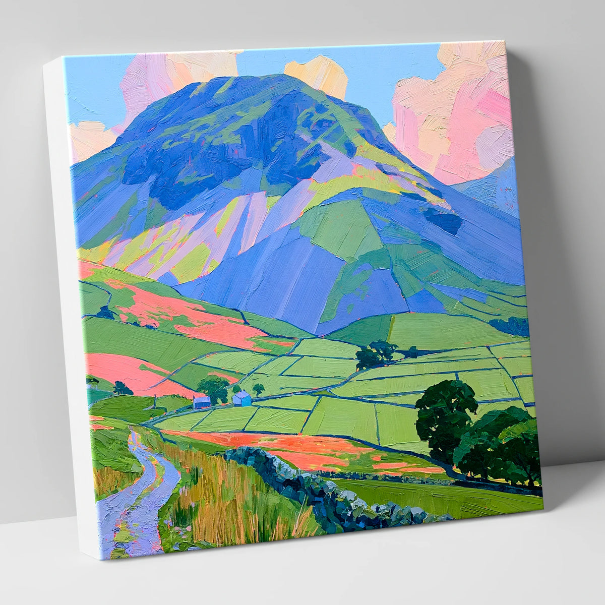 Great Gable Above Vibrant Pastures lake district fell canvas wall art