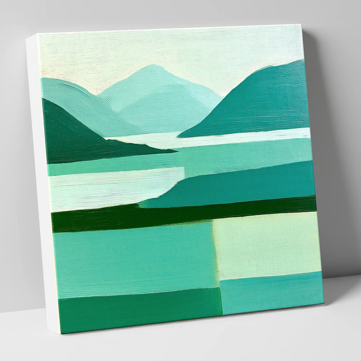 Abstract Teal Coniston Water lake district lake canvas wall art