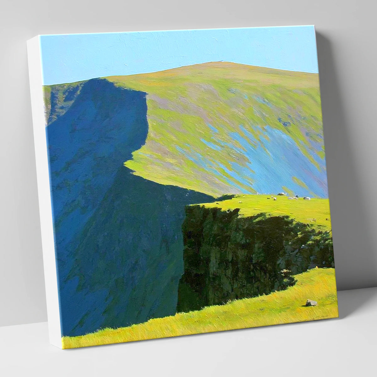 Sunlit Ridge at Rampsgill Head lake district fell canvas wall art