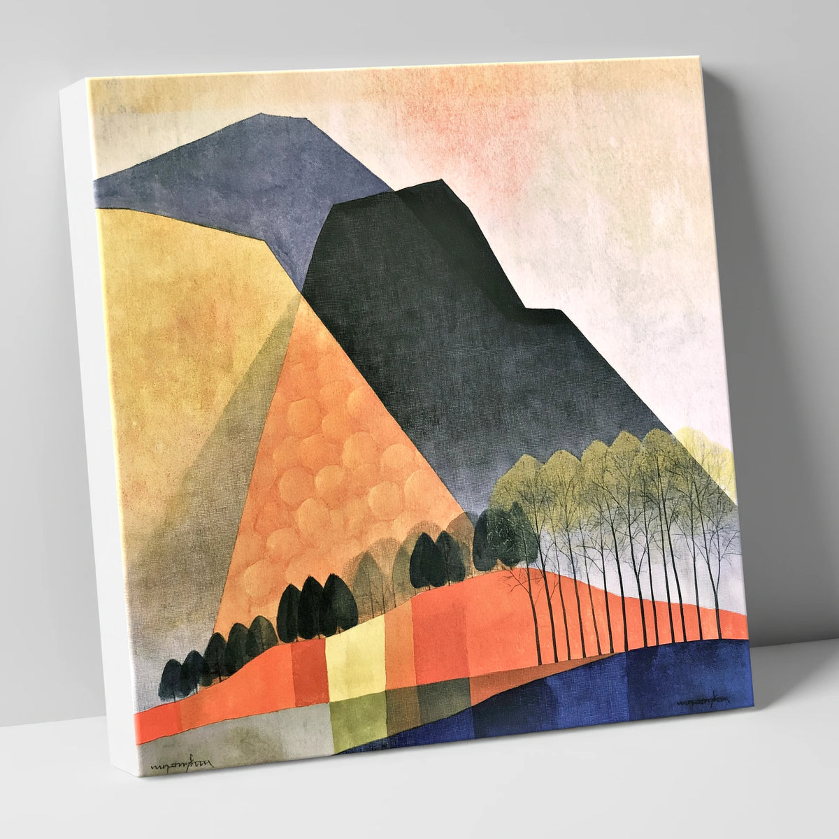 Abstract Fells in Golden Light lake district sky canvas wall art