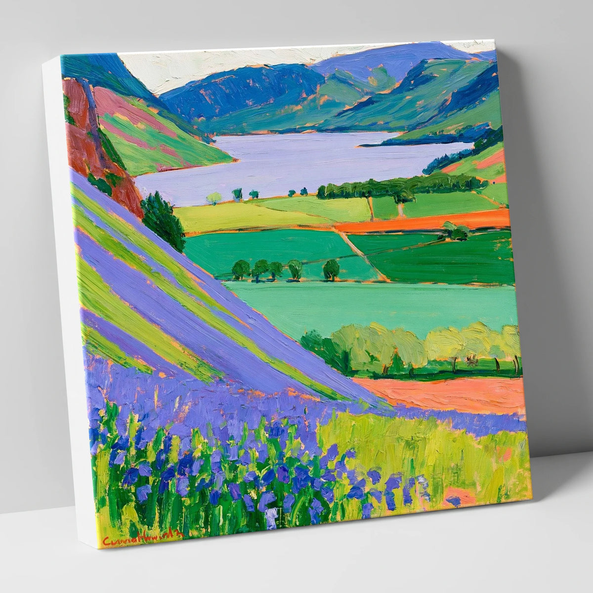 Purple Rannerdale Above Crummock Water lake district lake canvas wall art