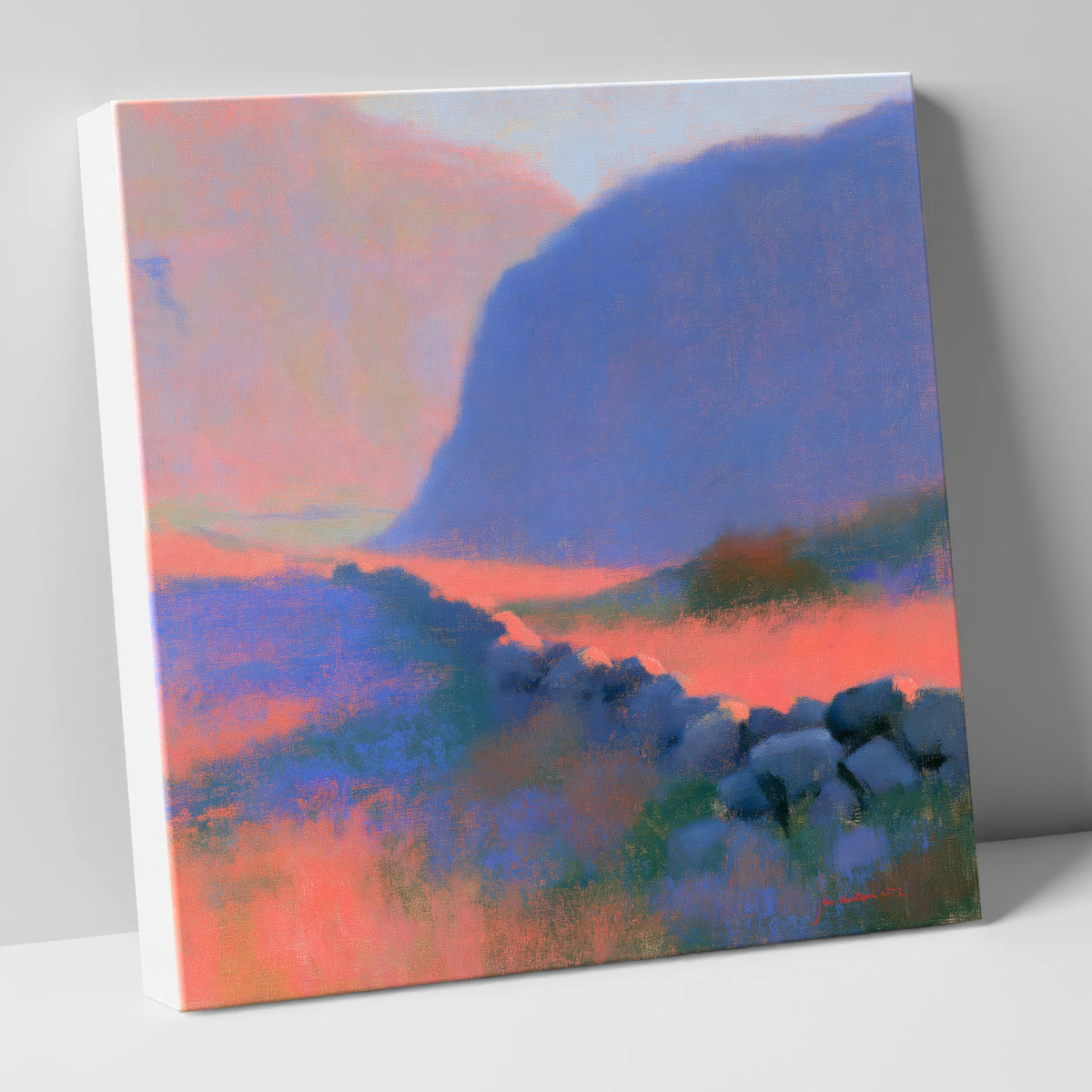 Drystone Wall in Twilight Valley lake district valley canvas wall art