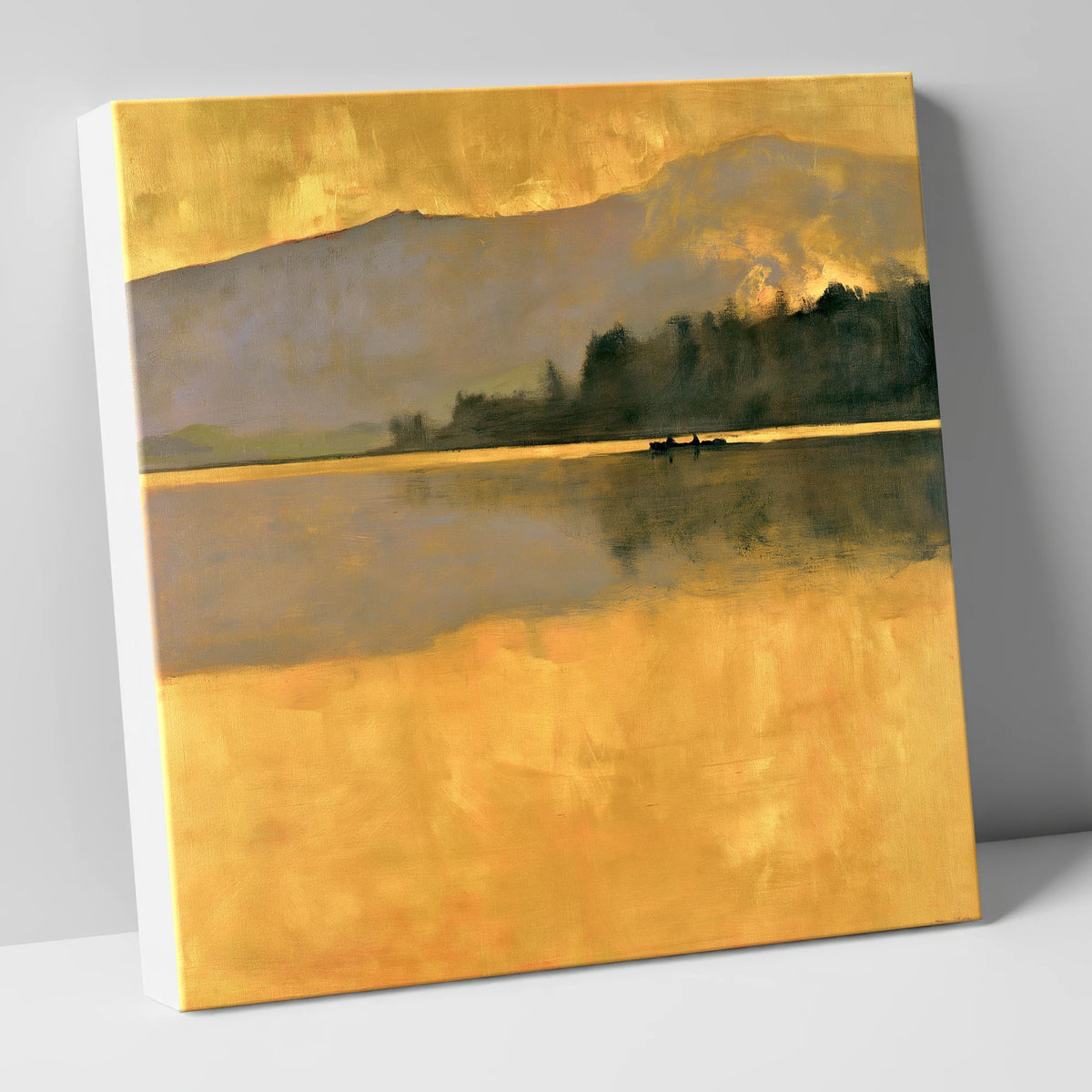 Still Lake in Golden Dawn lake district lake canvas wall art