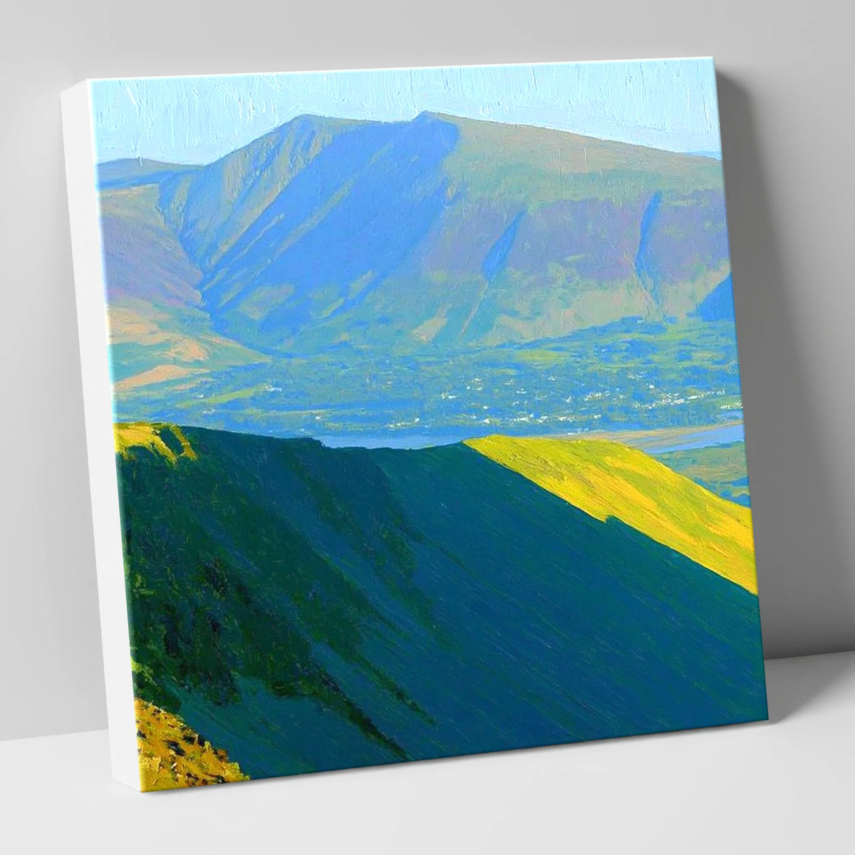 Skiddaw Little Man Sunlit Ridge lake district fell canvas wall art