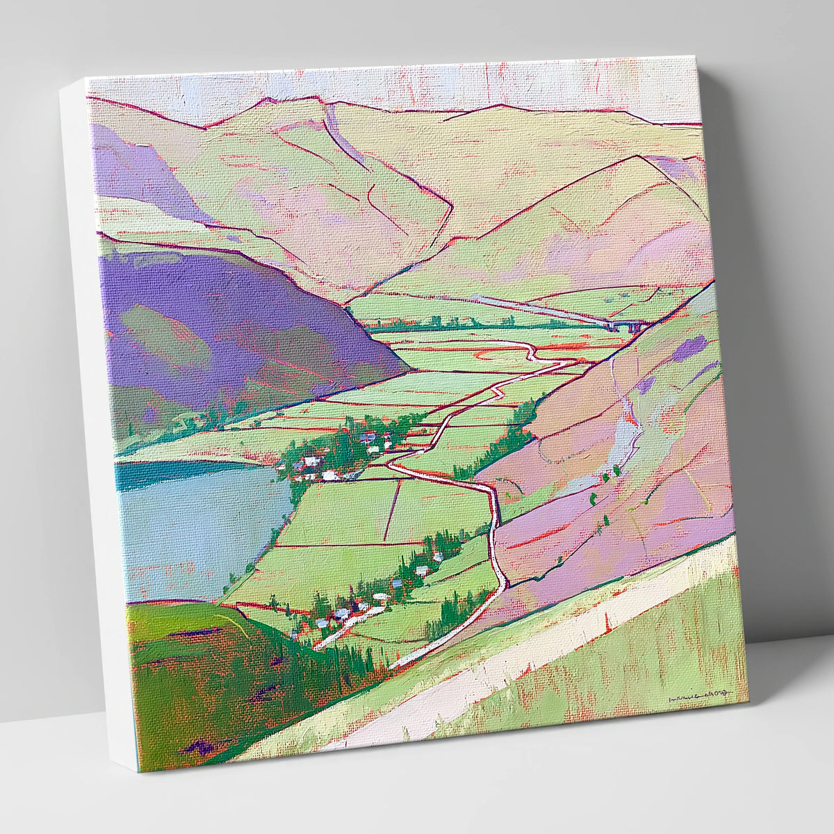 Vibrant Patterdale From Place Fell lake district village canvas wall art