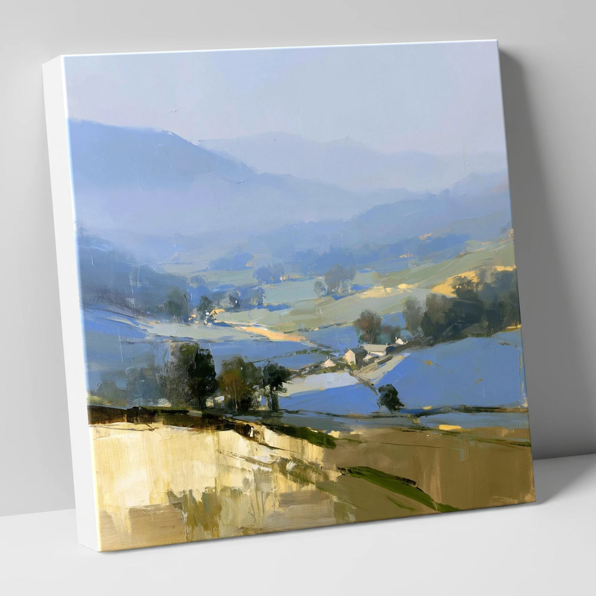 Morning Light on Misty Valley lake district sky canvas wall art