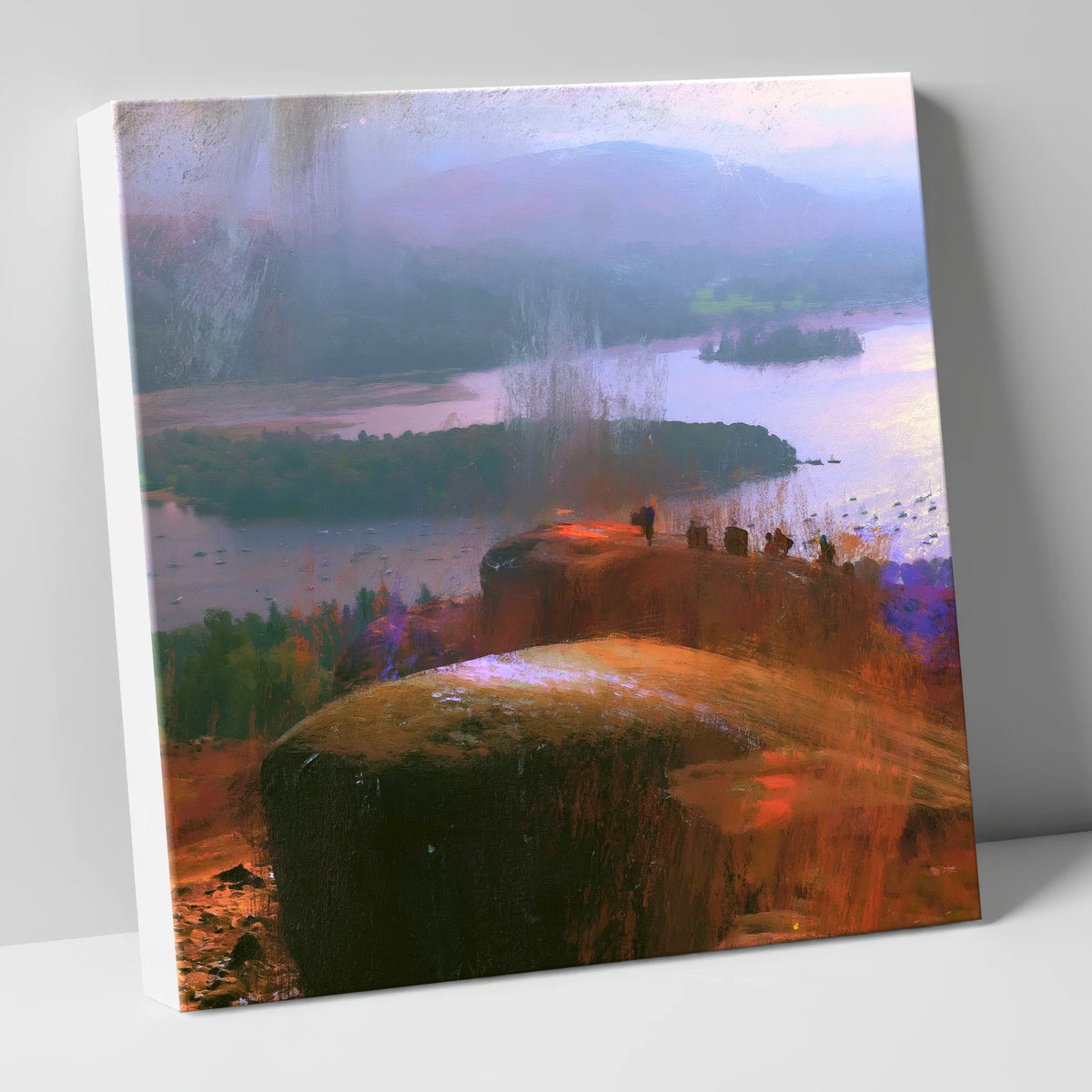 Misty Bowness from Brant Fell lake district village canvas wall art