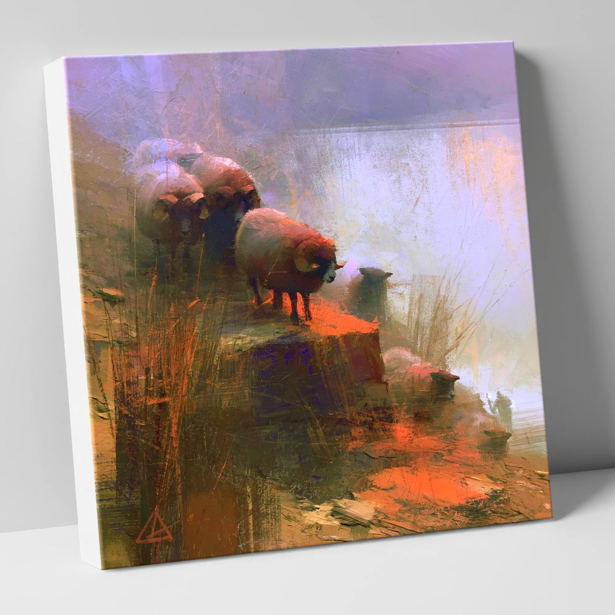 Herdwick Sheep on Violet Fellside lake district wildlife canvas wall art