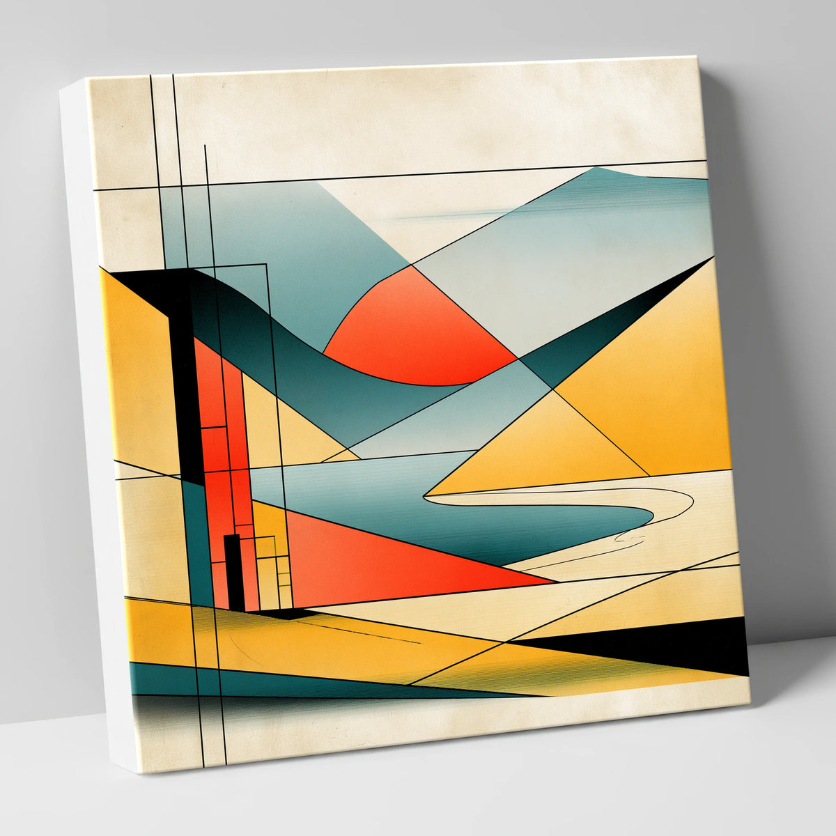 Geometric Lake District Summit View lake district fell canvas wall art