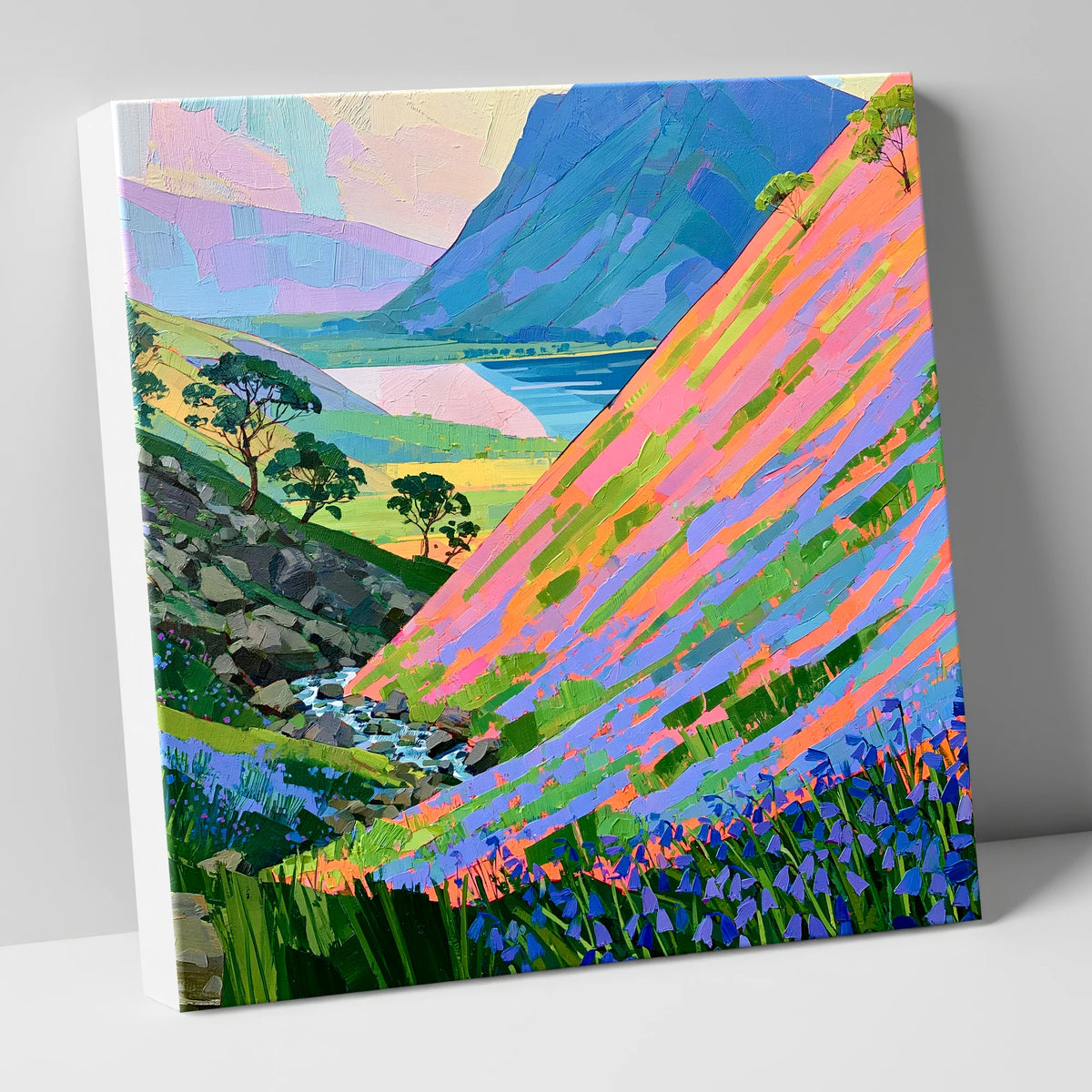 Vibrant Rannerdale Above Crummock Water lake district lake canvas wall art