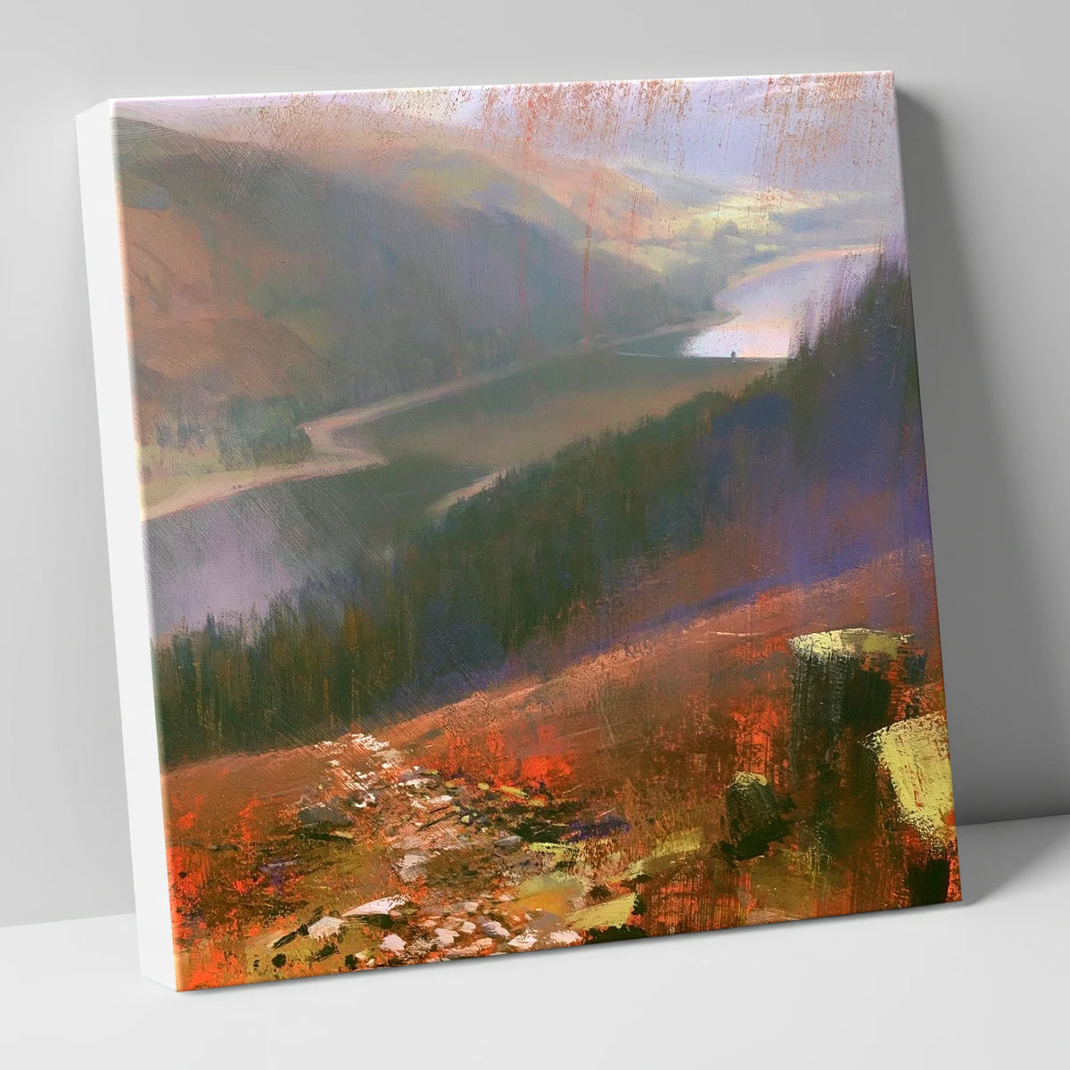 Brooding Thirlmere From Helvellyn Path lake district lake canvas wall art