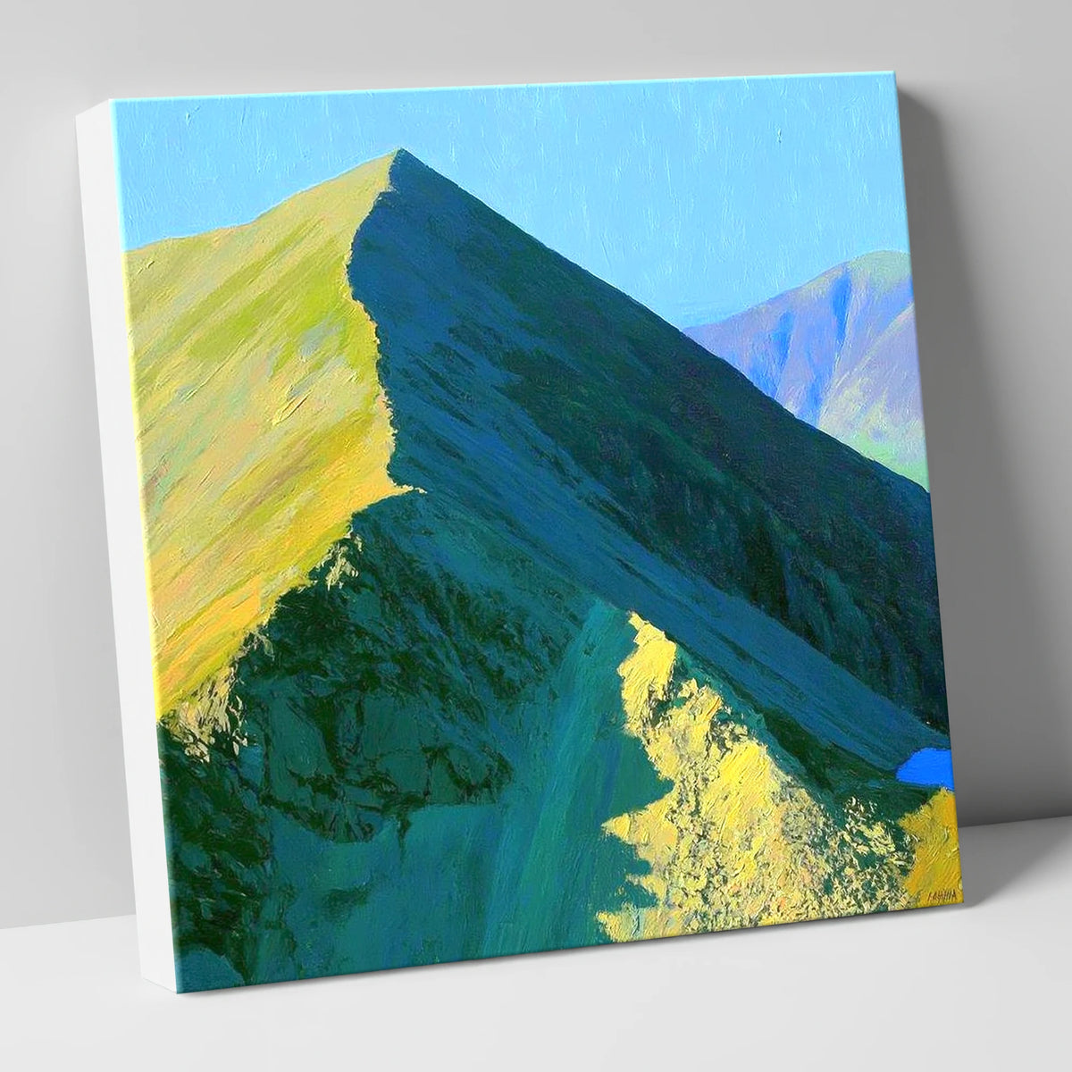 Sunlit Ridge of Catstye Cam lake district fell canvas wall art