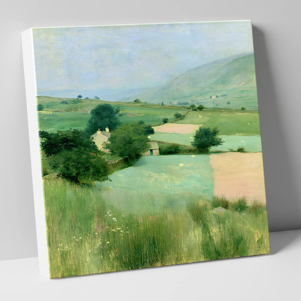Patchwork Pastures in a Lakeland Dale lake district valley canvas wall art