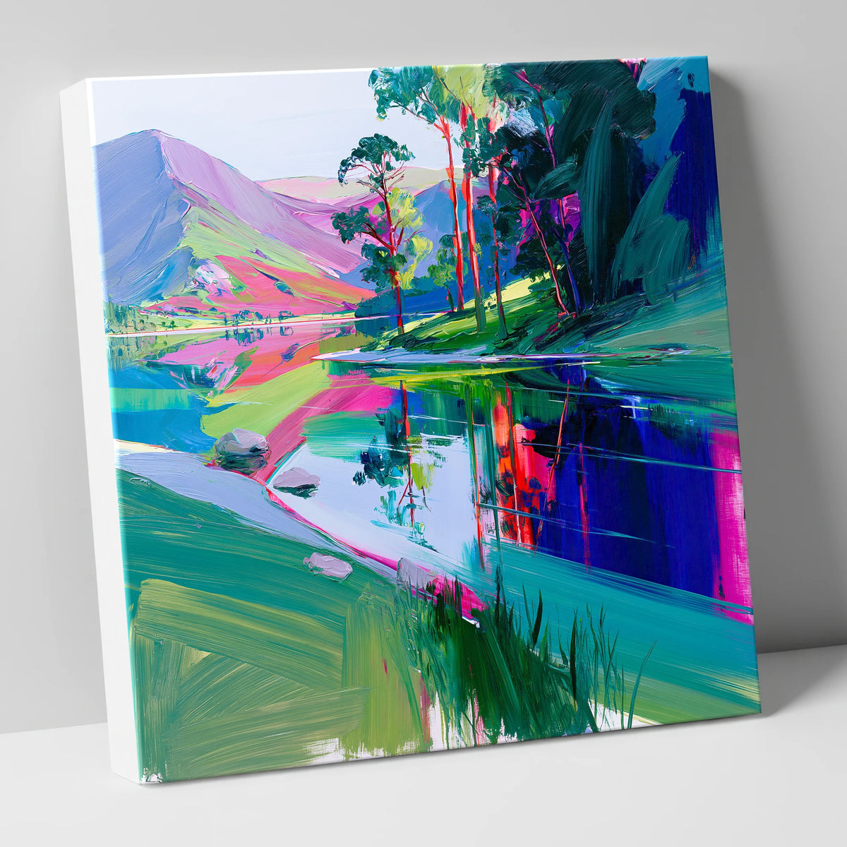 Vibrant Reflections at Buttermere lake district lake canvas wall art