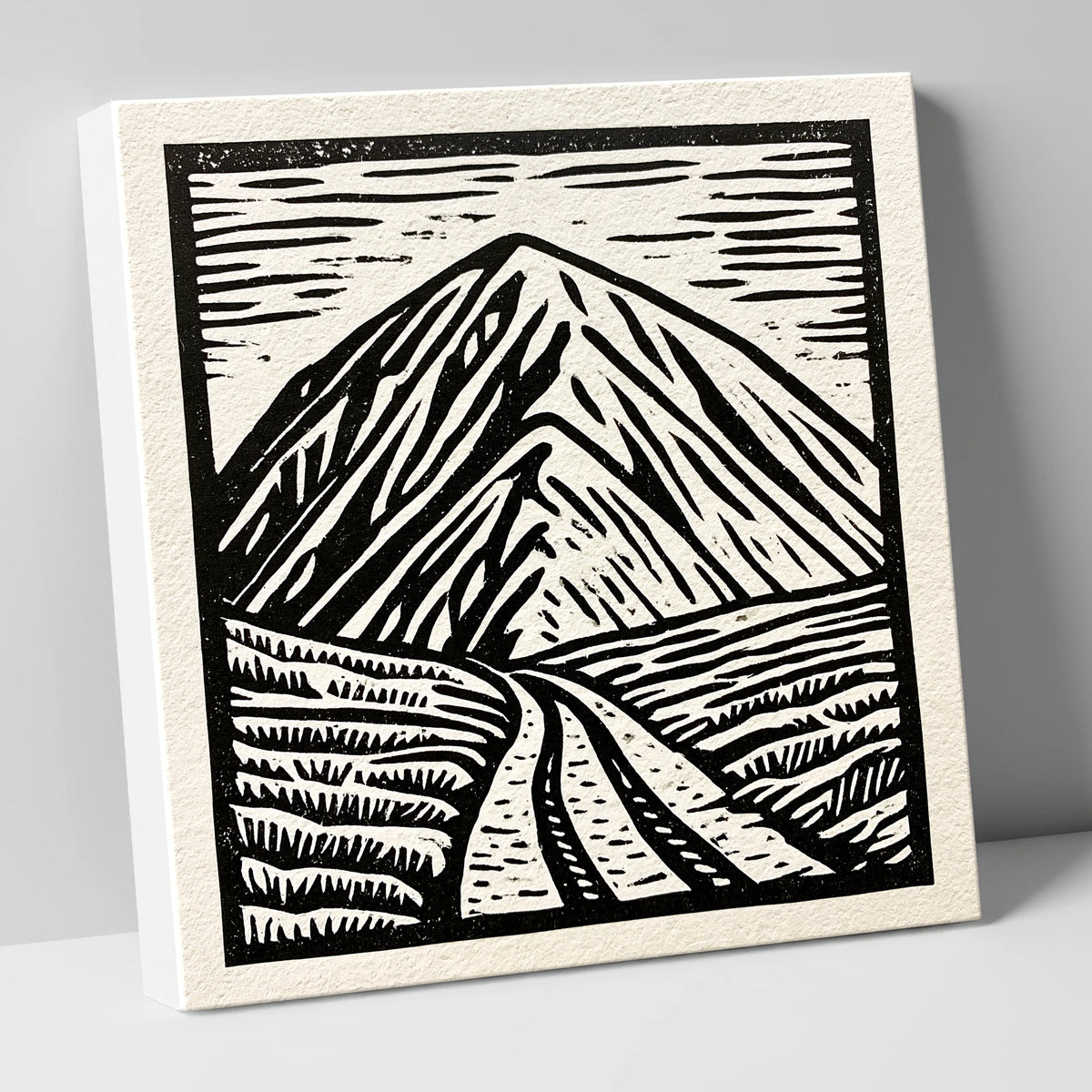 Bold Monochrome Blencathra Peak lake district fell canvas wall art