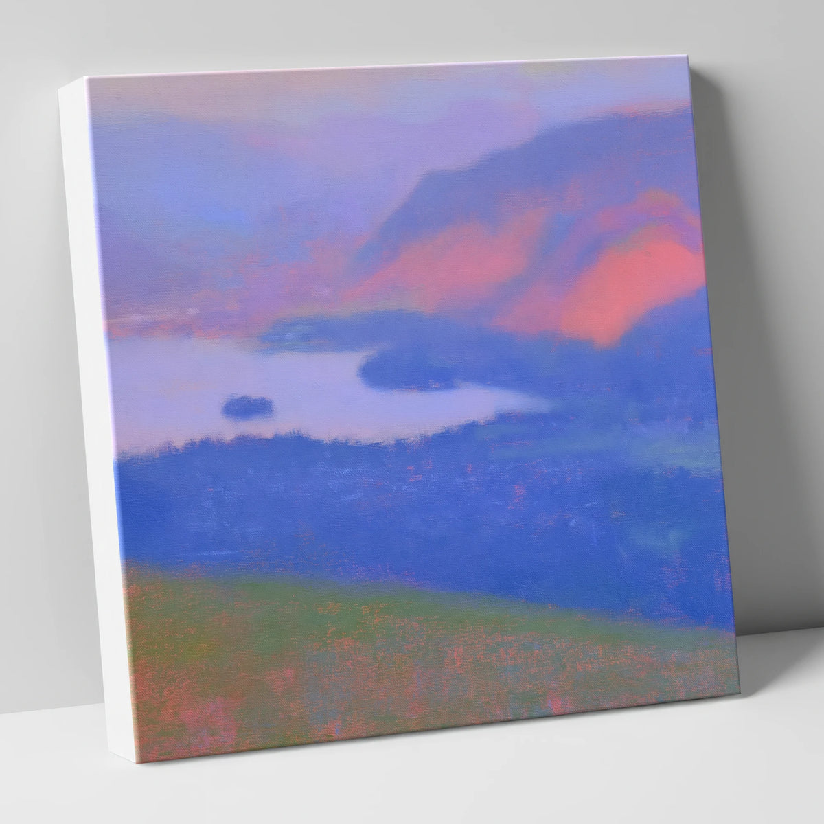 Keswick And Derwentwater At Twilight lake district village canvas wall art