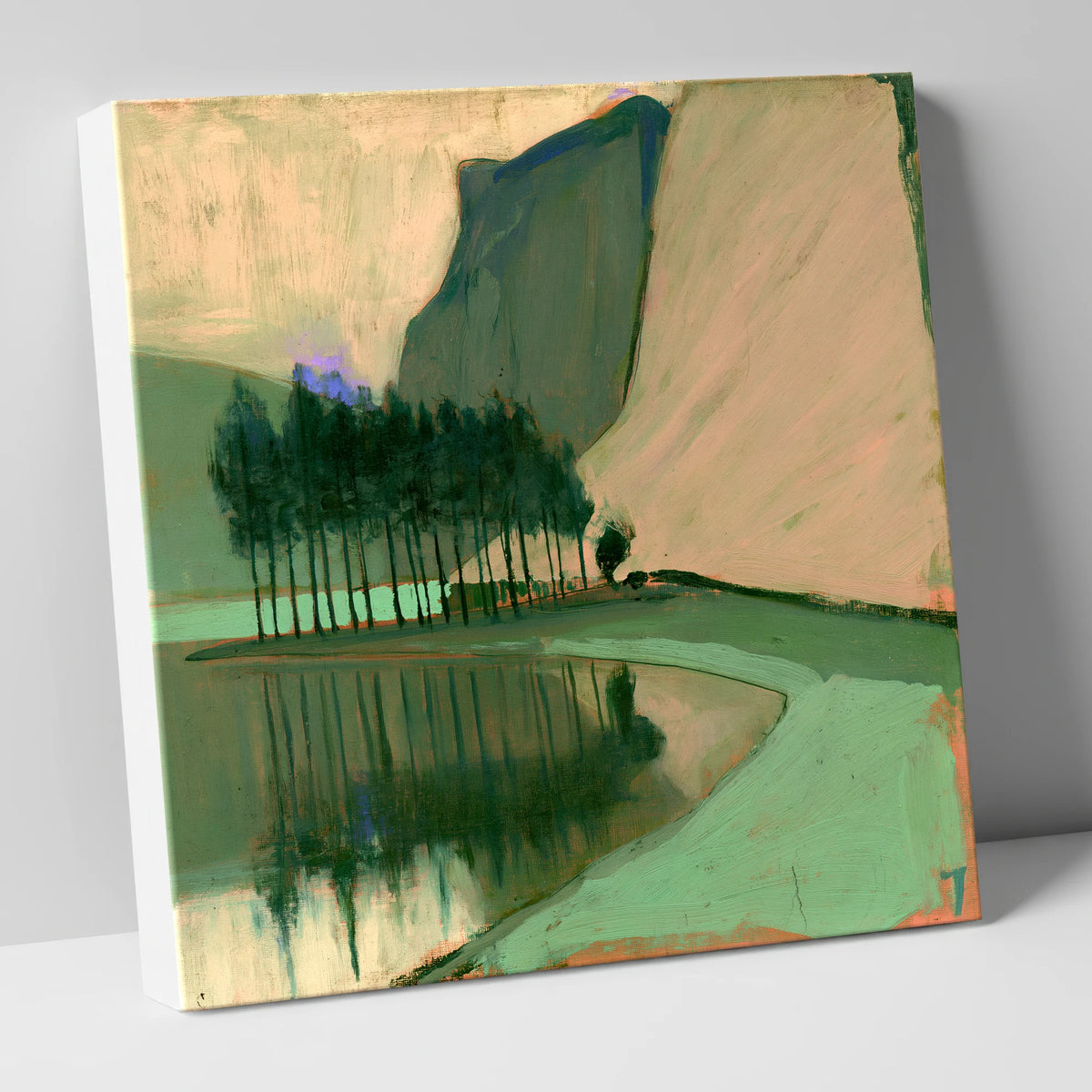 Buttermere Pines and Pink Fells lake district lake canvas wall art