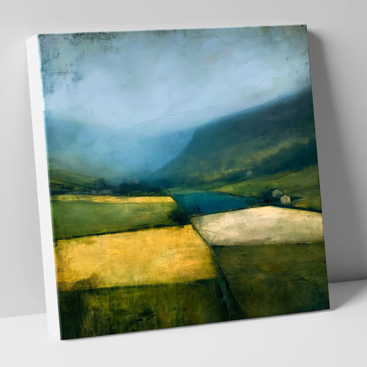 Moody Dale Patchwork Fields lake district valley canvas wall art