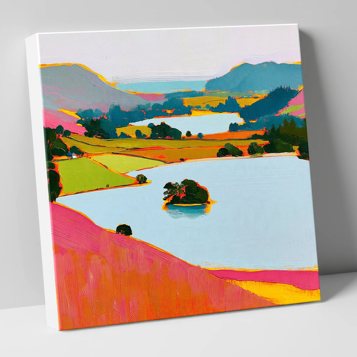 Vibrant Grasmere From the Fells lake district lake canvas wall art