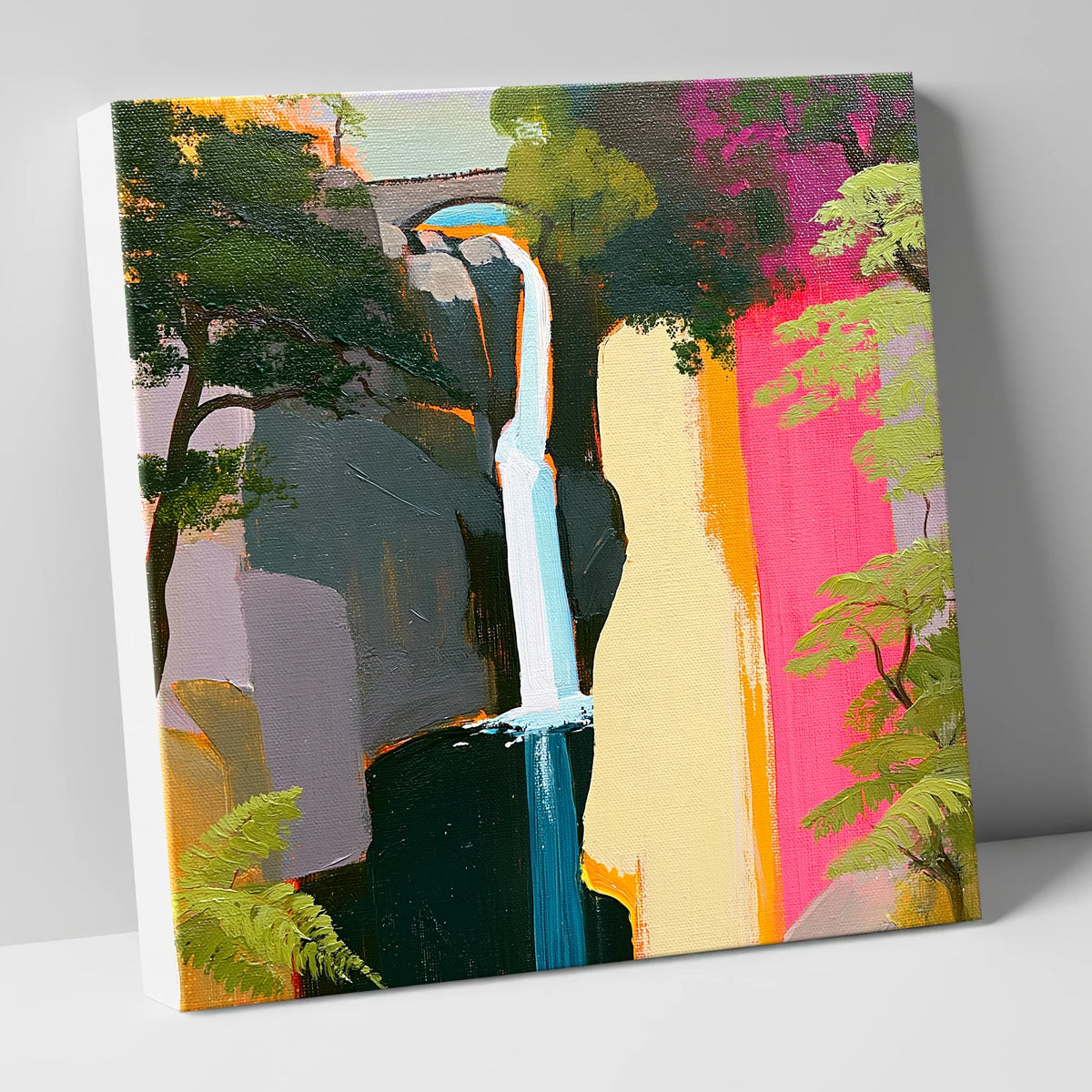 Contemporary Aira Force Waterfall lake district waterfall canvas wall art