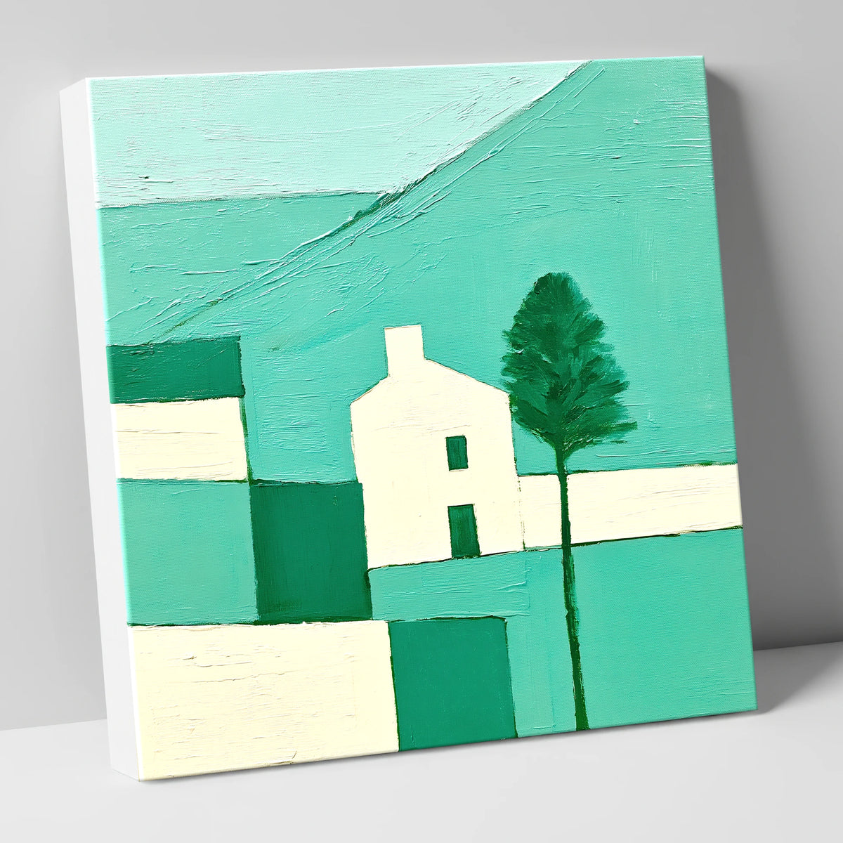 Cartmel Village in Bold Green lake district village canvas wall art