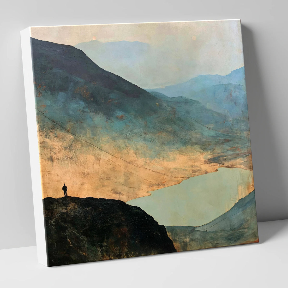 Westmorland Cairn Silhouette Over Wasdale lake district fell canvas wall art