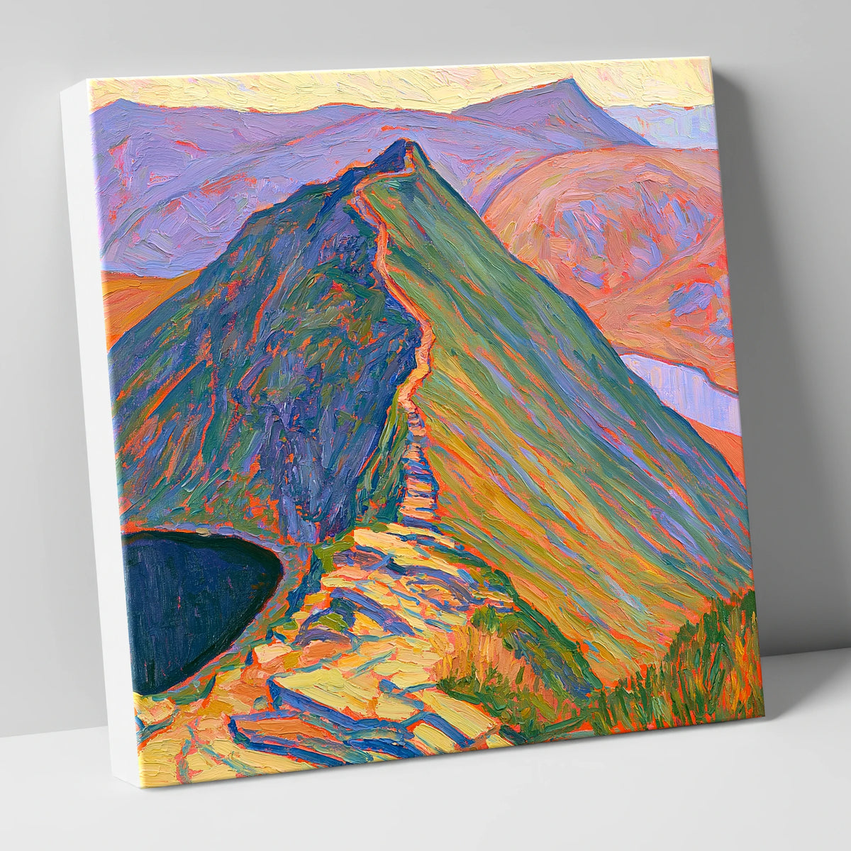 Luminous Striding Edge on Helvellyn lake district walking canvas wall art